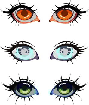 illustration vector graphic of eye, perfect for animation design, carton, anime, people, faces, etc.