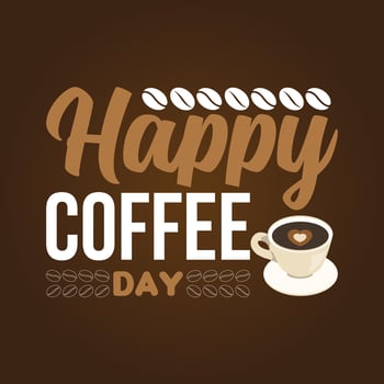 Happy International Coffee Day Design vector