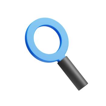 magnifying glass icon, cartoon style, isolated on transparent background png