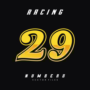 Racing Number 29 Vector Design Template