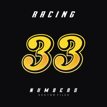 Racing Number 33 Vector Design Template