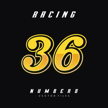 Racing Number 36 Vector Design Template
