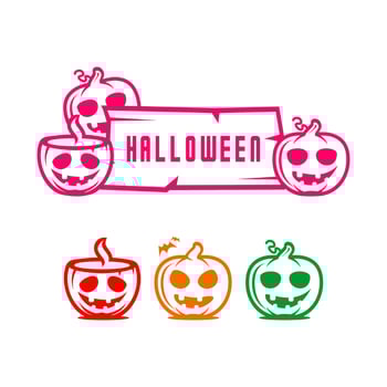 halloween pumpkin monster vector, happy halloween vector