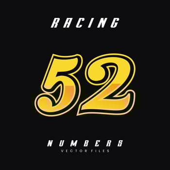 Racing Number 52 Vector Design Template