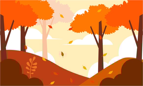Flat autumn leaves background vector