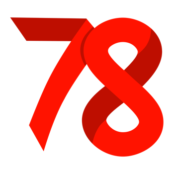 78 years anniversary celebration logotype red lin Generative Aie png