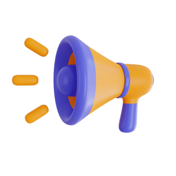 3d Render icon. megaphone icon on transparent background. png