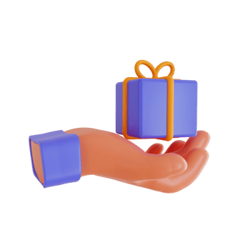 3d Render icon. gift box icon on transparent background. png