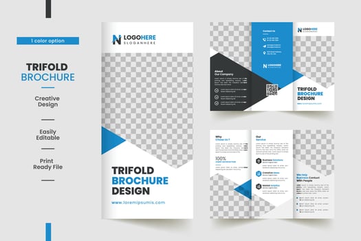 Corporate Business Trifold Brochure Template with A4 Size vector