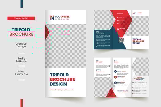 Corporate Business Trifold Brochure Template with A4 Size vector