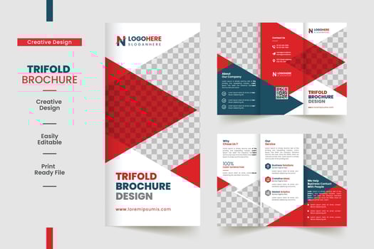 Corporate Business Trifold Brochure Template with A4 Size vector