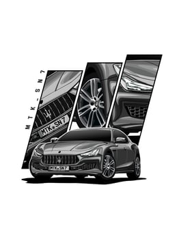 Silver car comic stripe vector illustration for tshirt