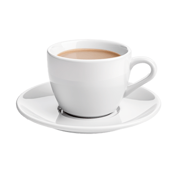 White cup of black coffee isolated. png