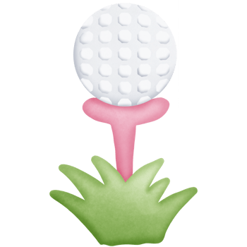 Golf ball is placed on a cone against the grass isolated on transparent background png