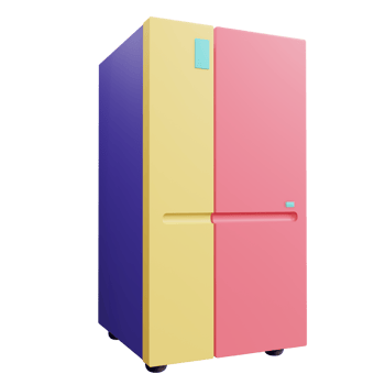 Refrigerator 3d Render object with transparent background png