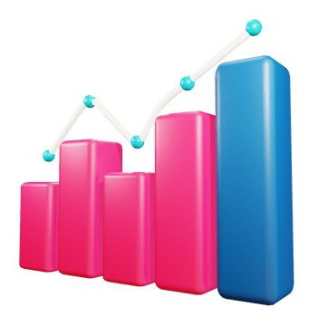 progress on chart object in isolated 3d rendering with transparent background png