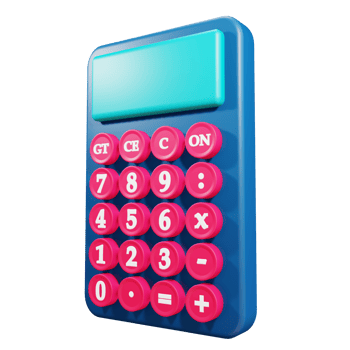 calculator object in isolated 3d rendering with transparent background png