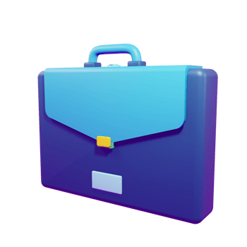 3d rendering of briefcase with transparent background png