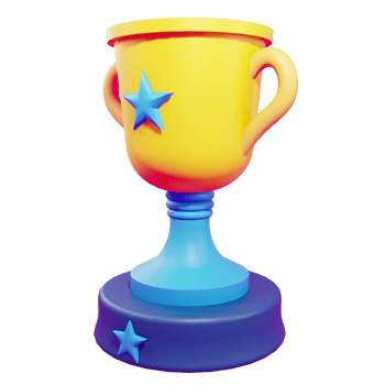 3d rendering of trophy with transparent background png