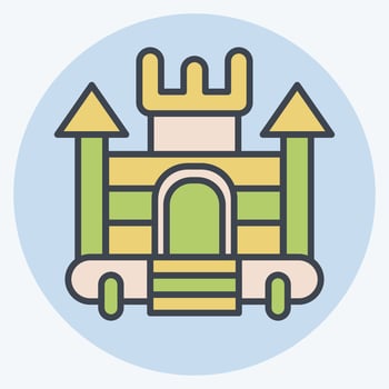 Icon Inflatable Castle. related to Amusement Park symbol. color mate style. simple design editable. simple illustration vector