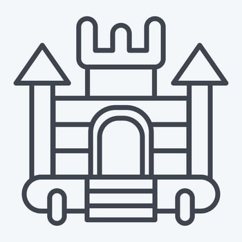 Icon Inflatable Castle. related to Amusement Park symbol. line style. simple design editable. simple illustration vector