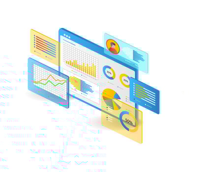 Data analyst dashboard performance vector