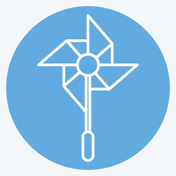 Icon Windmill. related to Amusement Park symbol. blue eyes style. simple design editable. simple illustration vector