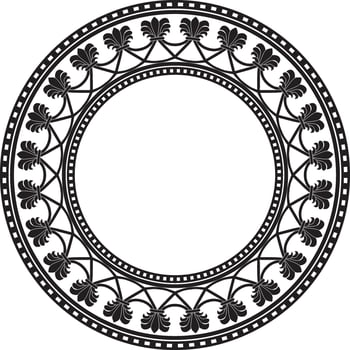Vector round black monochrome national persian ornament. Circle, frame, border ethnic pattern of Iranian civilization
