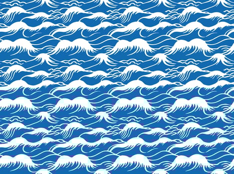 Japanese wave pattern illlustration vector