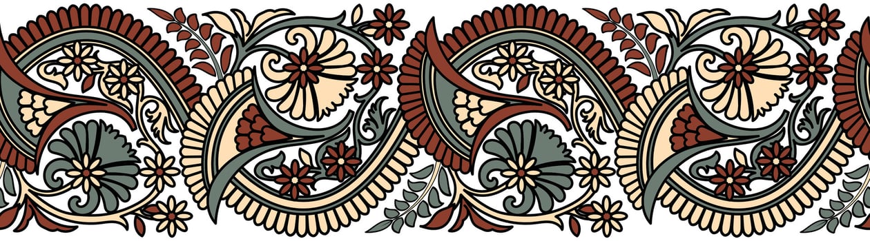 Vintage flower border. Paper decorative border. Embroidery. seamless flower vector