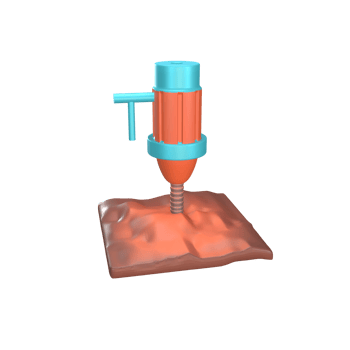 3D icon soil drill rendered isolated on the transparent background png