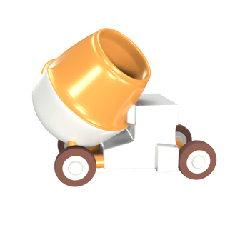3D icon concrete mixer rendered isolated on the transparent background png