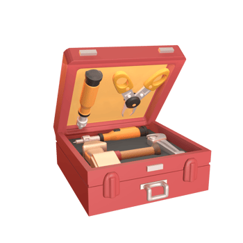 3D icon toolbox rendered isolated on the transparent background png
