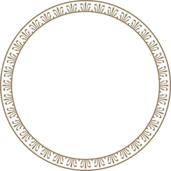 Vector gold round Chinese ornament. Frame, border, circle, ring of Asian peoples of the East