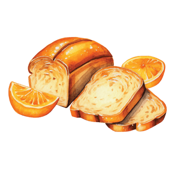 Isolated Orange Fruit Juice Drink and Orange Cake on Transparent PNG Background AI Generative