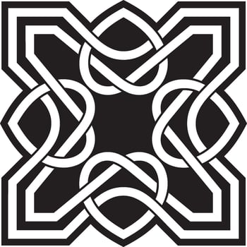 Vector black monochrome Celtic knot. Ornament of ancient European peoples. The sign and symbol of the Irish, Scots, Britons, Franks.