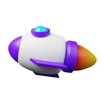 3d cute rocket png