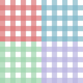 Four pastel seamless checkerboard pattern designs for decor, wrapping paper, wallpaper, fabric, backdrops, etc. vector