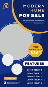 Real estate house social media post or square banner template vector