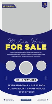 Real estate house social media post or square banner template vector
