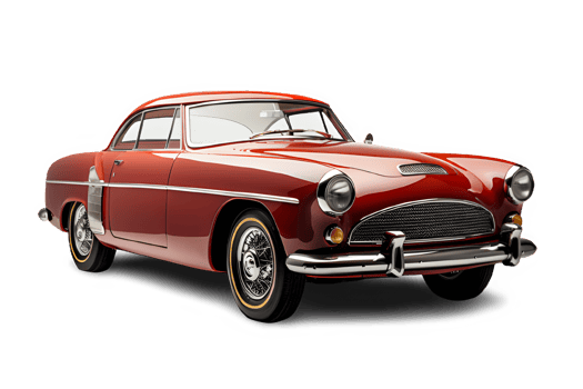 antique old car isolated on white background ,vintage sport car cut out ,generative ai png