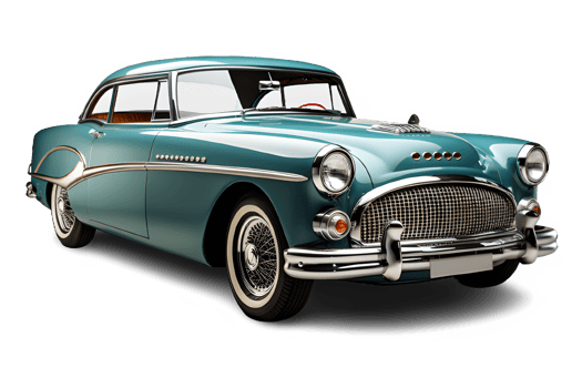 antique old car isolated on white background ,vintage sport car cut out ,generative ai png