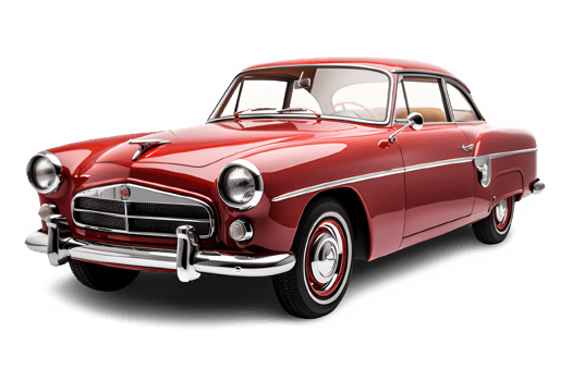 antique old car isolated on white background ,vintage sport car cut out ,generative ai png