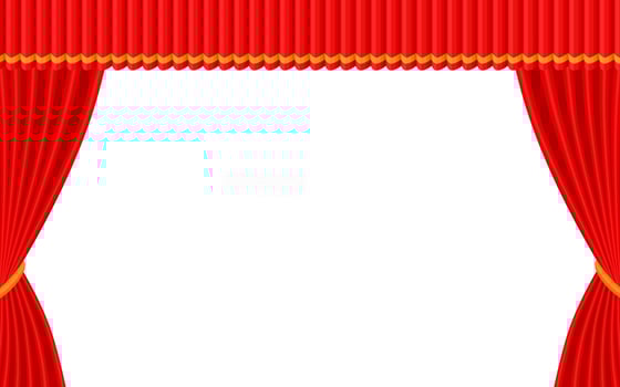 Red Theater Curtain With White Background vector