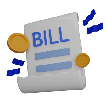 payment bill 3d illustration render png