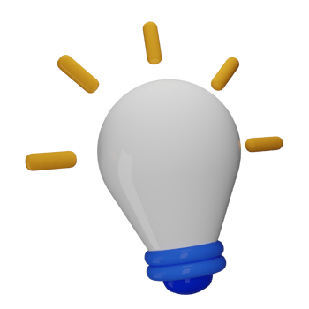 3d icon of idea light bulp illustration png