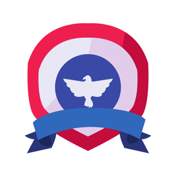 Usa eagle inside shield flat style  Generative Ai png