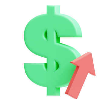 dollar sign with arrow and dollar sign icon on transparent background png