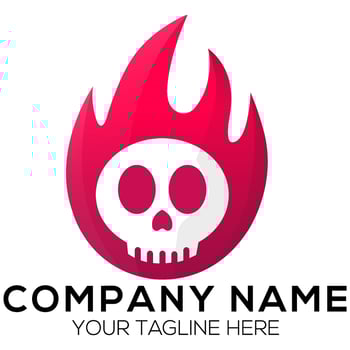 fire skull logo vector design. logo template