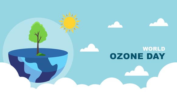 Hand drawn world ozone day background vector